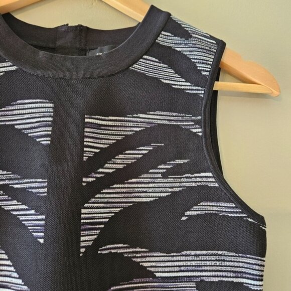 Karen Millen Bandage Bodycon Zebra Print Sleeveless Mini Dress Black Grey Size S - Picture 6 of 16